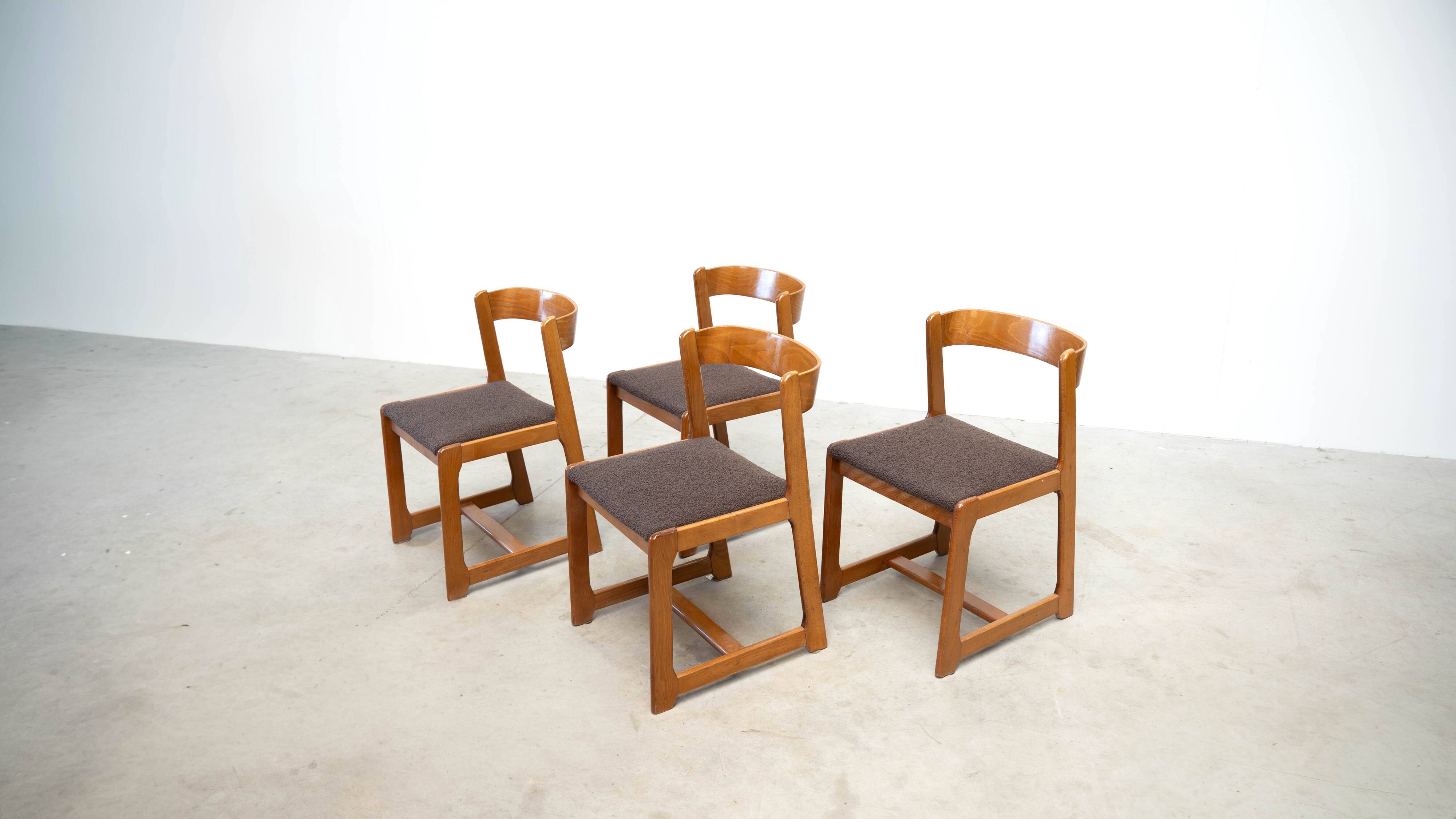 Set of four Italian dining chairs attr. to Willy Rizzo