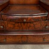 Art Deco chest of drawers in flamed mahogany with 5 drawers