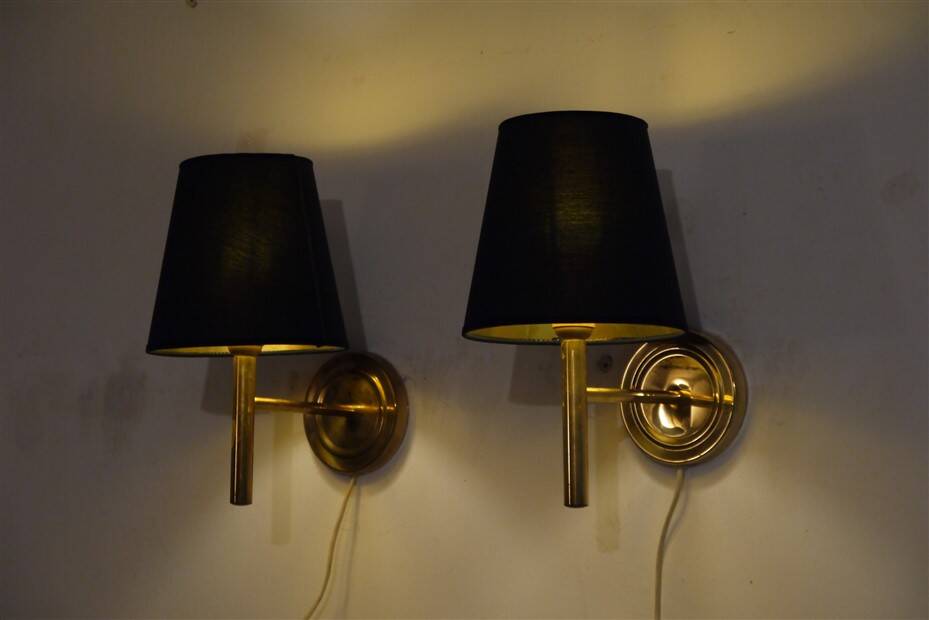 Danish brass wall lights 1970