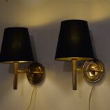 Danish brass wall lights 1970