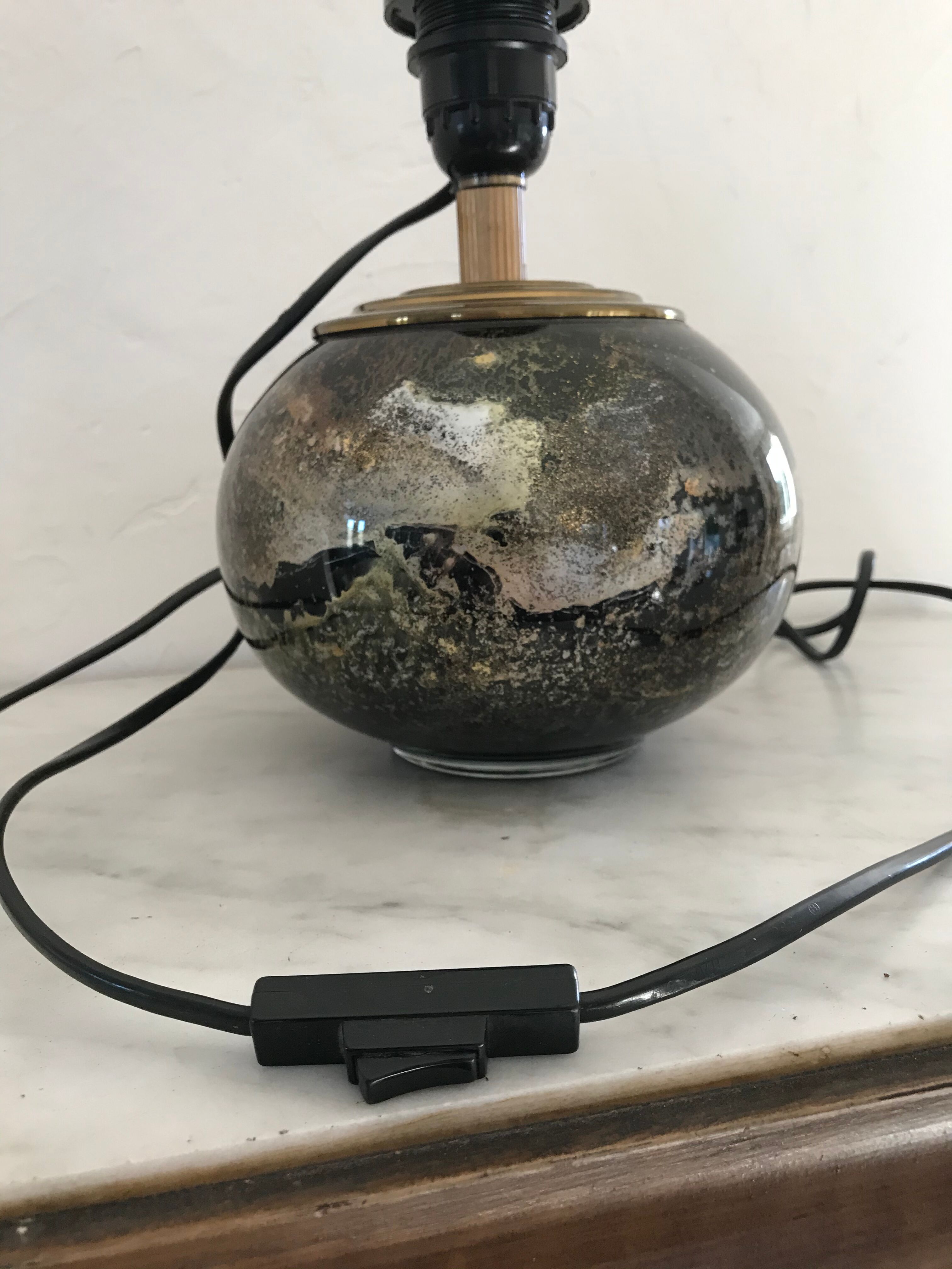 80s glazing glass ball lamp foot