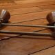 Patère double métal chromé et bois vintage 60s