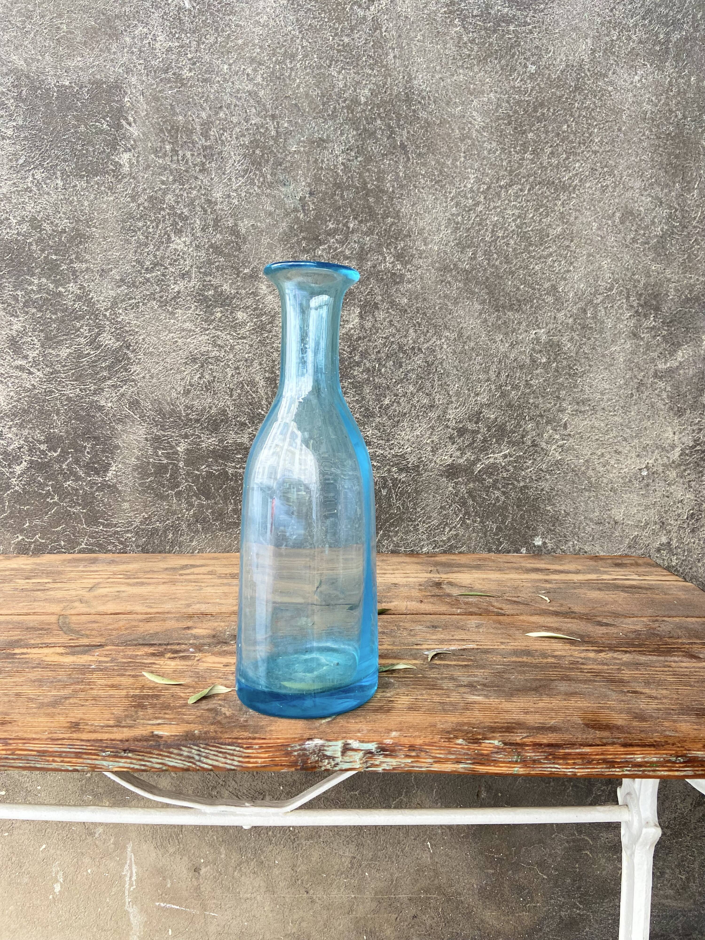 Glass cyan vase