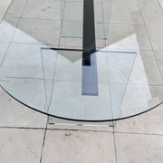 Vintage 1970s Italian design glass dining table.