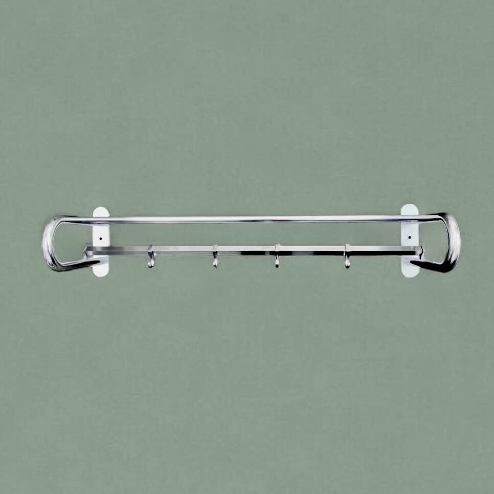 Large vintage aluminum wall coat rack