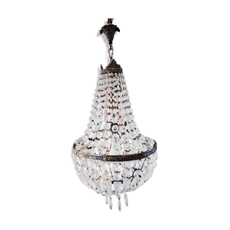 Crystal and Brass Hot Air Balloon Tassel Chandelier
