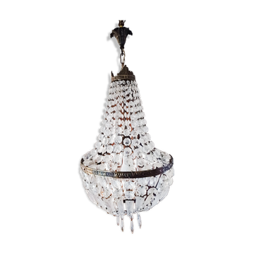 Crystal and Brass Hot Air Balloon Tassel Chandelier