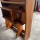 Vintage wooden folding school desk with bench – 1960s