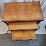 3 cherry trundle tables from 1980