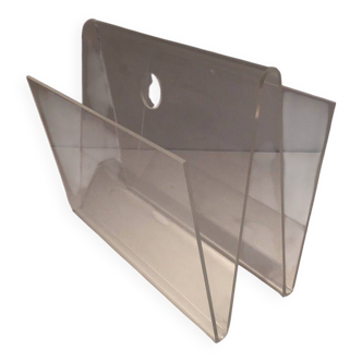 Acrylic magazine rack. Circa 1970.