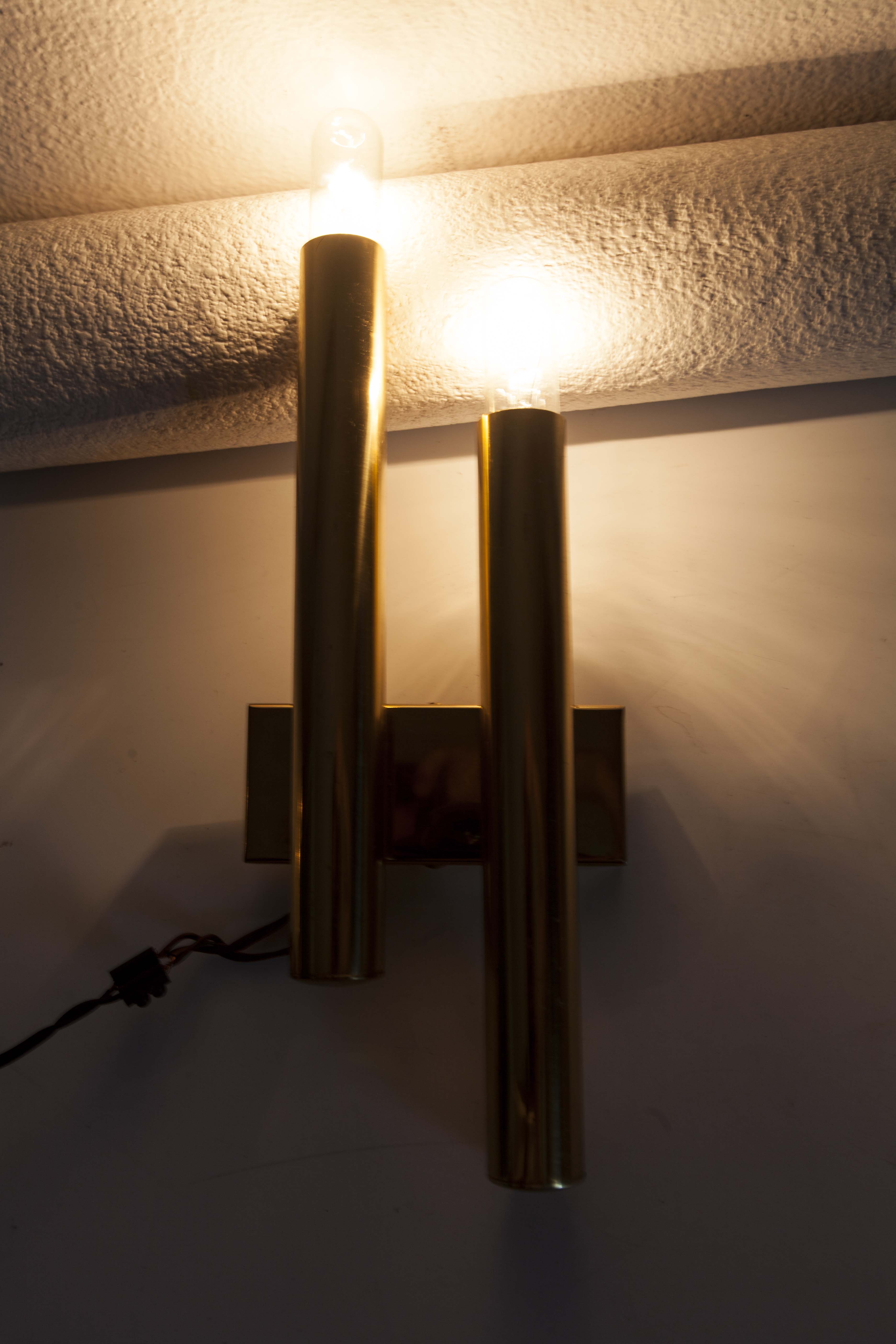 Lot of 4 golden wall lamps