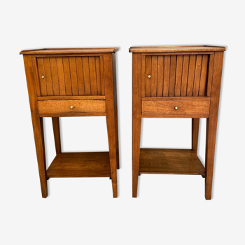 Pair of bedside tables with walnut curtains period directory xviii eme century around 1790