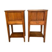 Pair of bedside tables with walnut curtains period directory xviii eme century around 1790