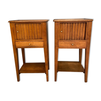 Pair of bedside tables with walnut curtains period directory xviii eme century around 1790