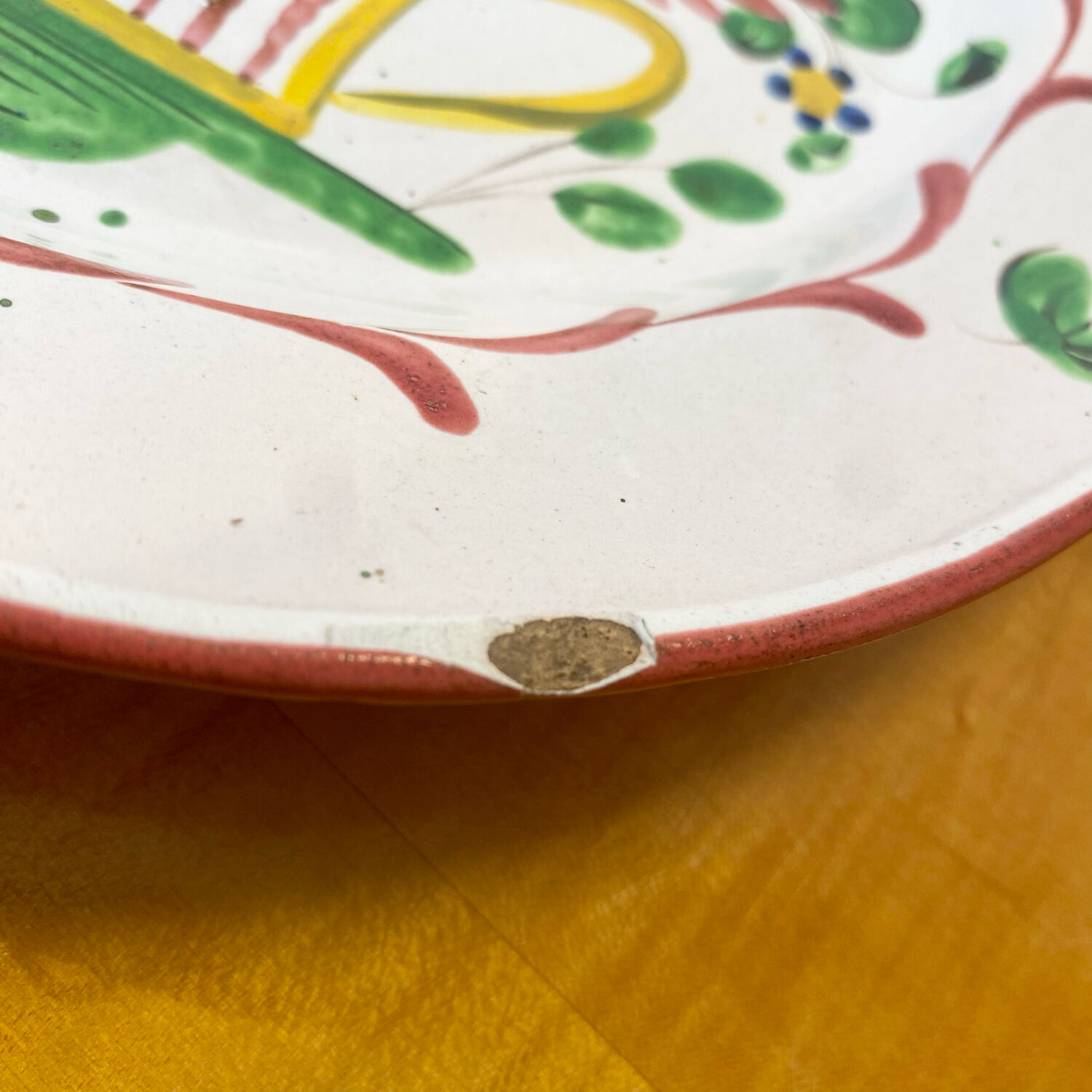 Earthenware plate Les Islettes Basket Flowers 19th