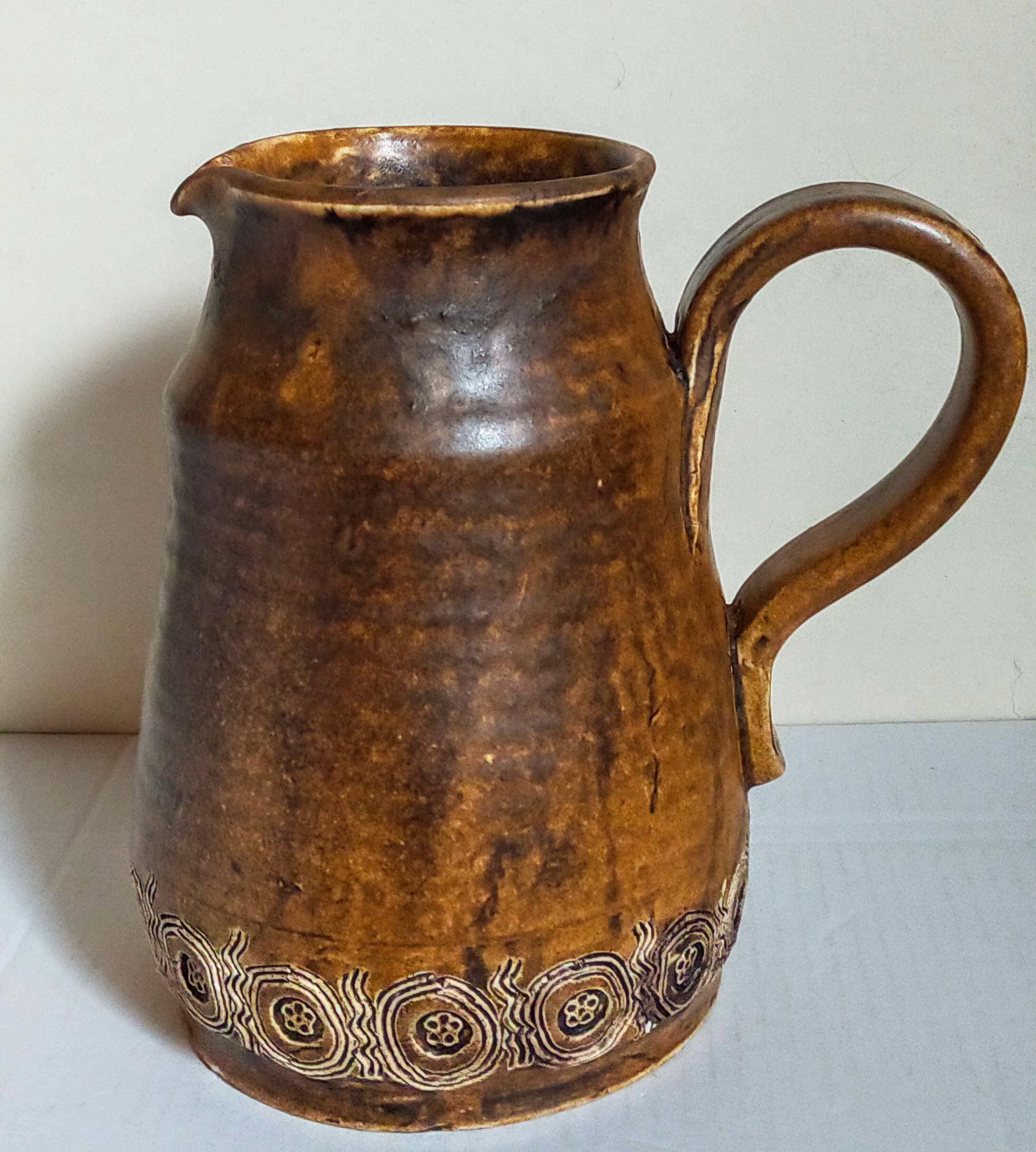 Ceramic potter's pitcher by F.CHEDEVILLE 20th century