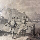 Lithographed plate, the troubadours, nineteenth century