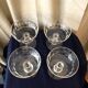Suite of 4 crystal champagne glasses from the 1930s 1940s