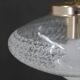 1970s Glass and Brass Pendant , Czechoslovakia