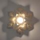 Applique lampe fleur feuilles métal doré 40cm