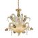 21st Century Transparent and Gold Floral Chandelier in Murano Glass