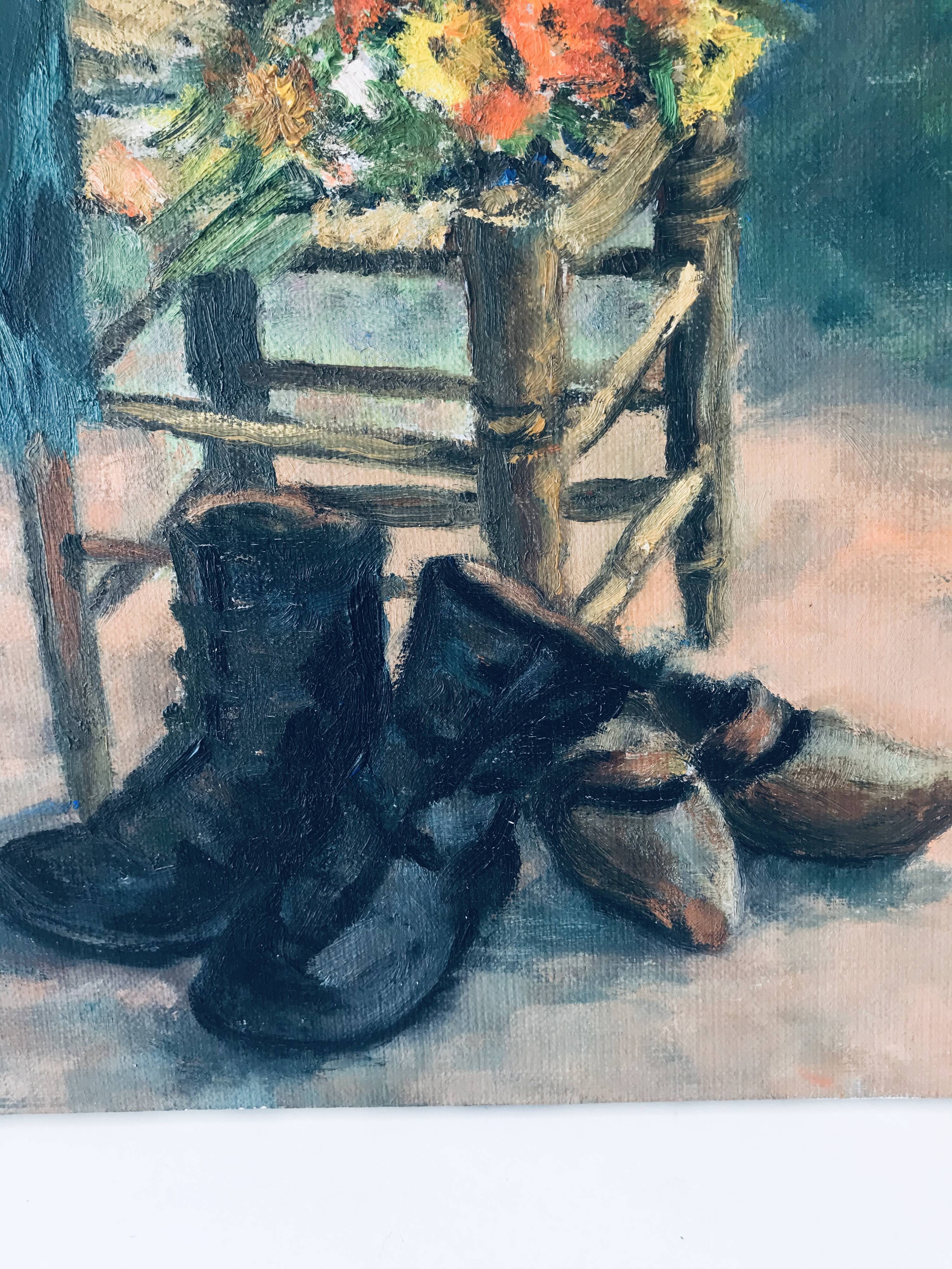 Oil on canvas campaign stage