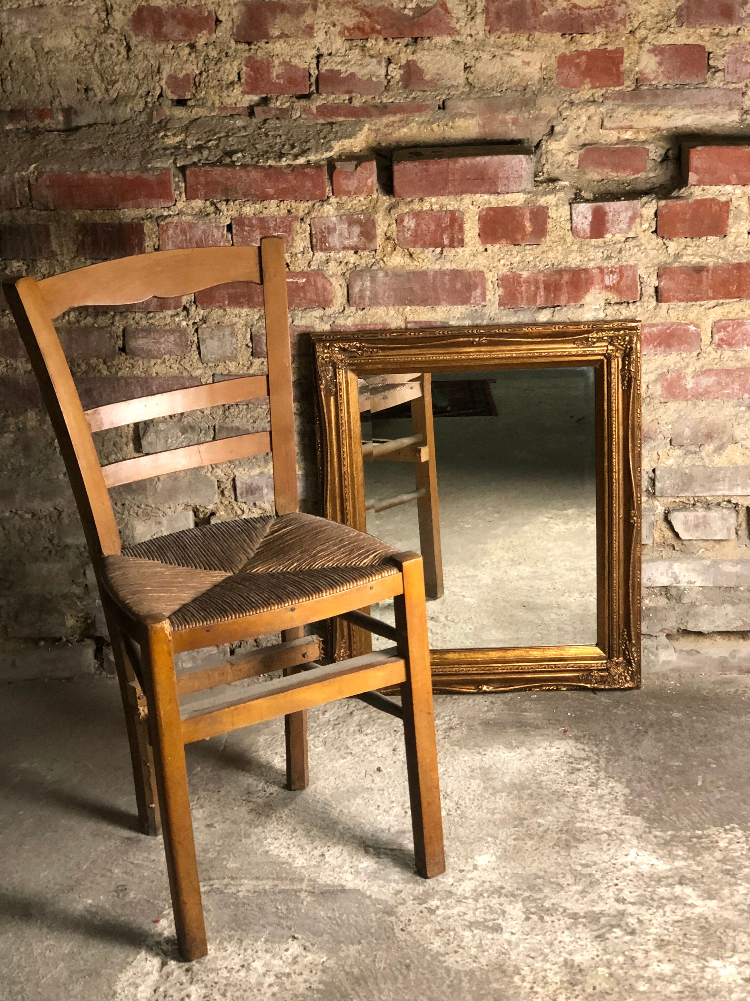 Oval mirror style Louis XV patinated gold 63 x 53 cm