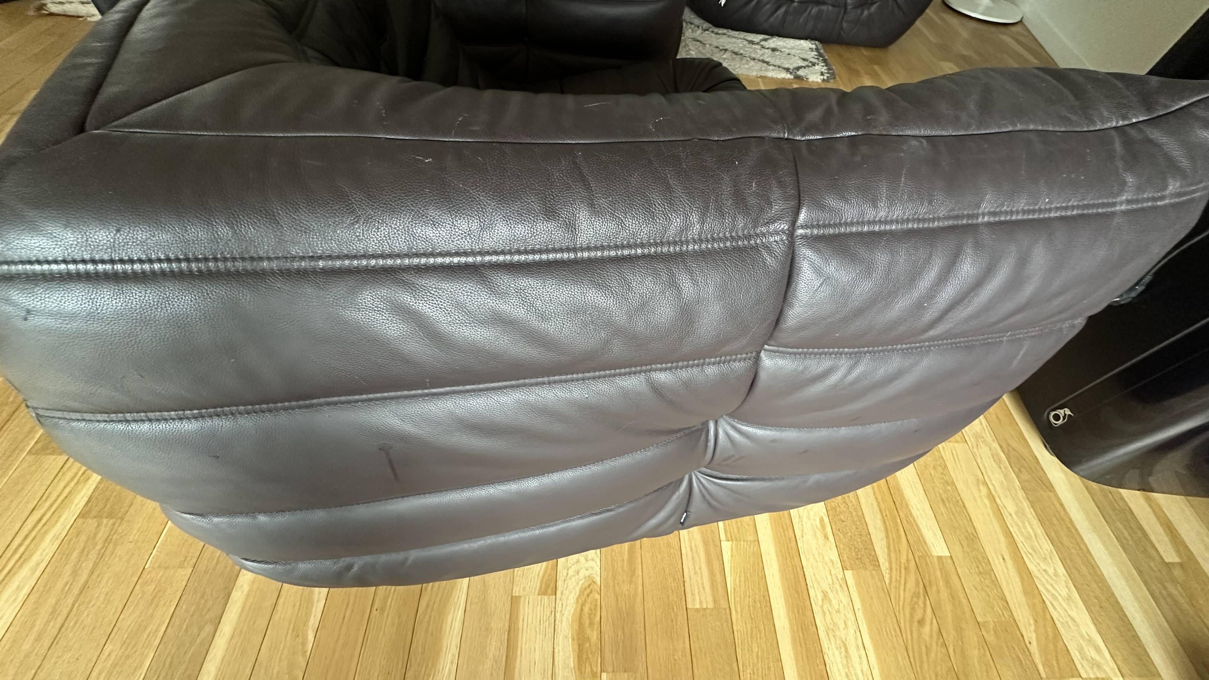 Togo corner sofa in Indiana Ink leather (2 two-seater benches and 1 corner piece)