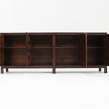 Vintage brutalist sideboard carved solid wood Spain 1960s