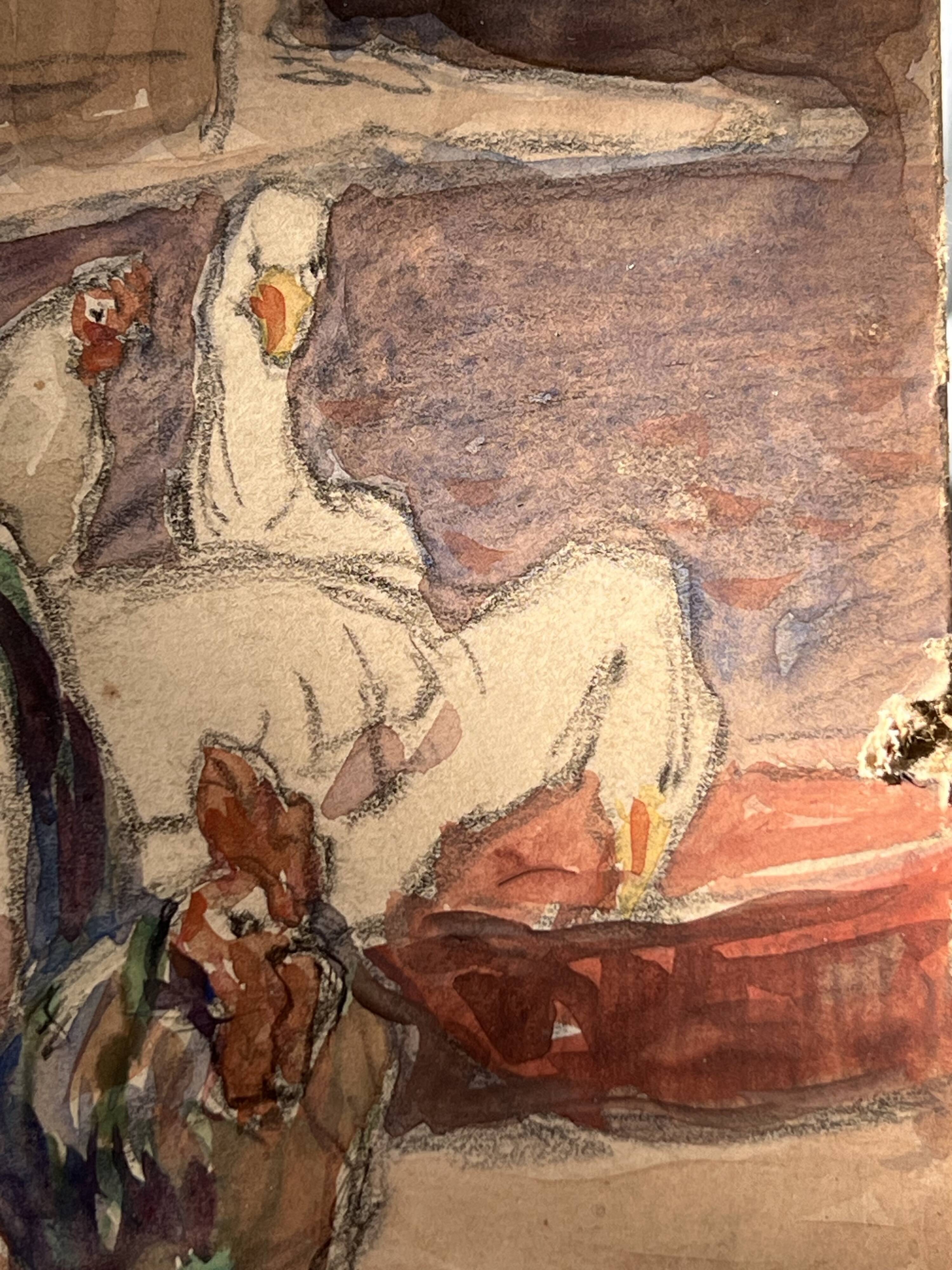 The Chicken Coop. A. De Brou. 1926. Watercolor and Pencil.