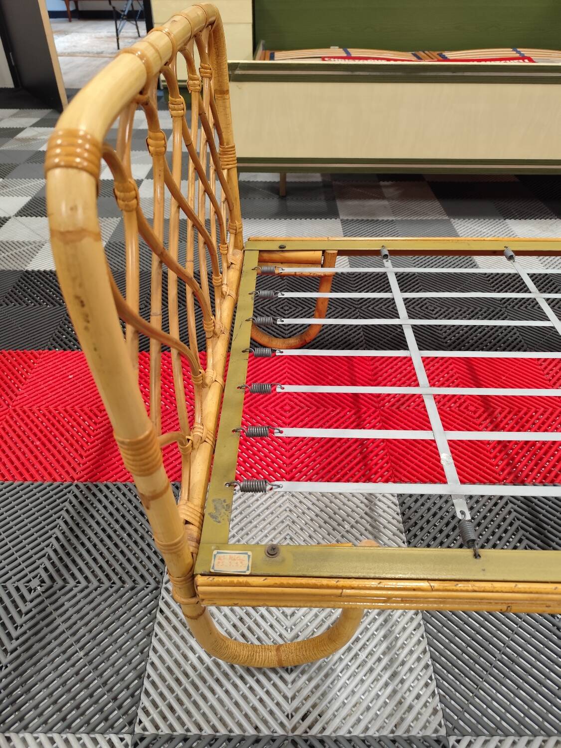 Vintage single bamboo bed from 1973