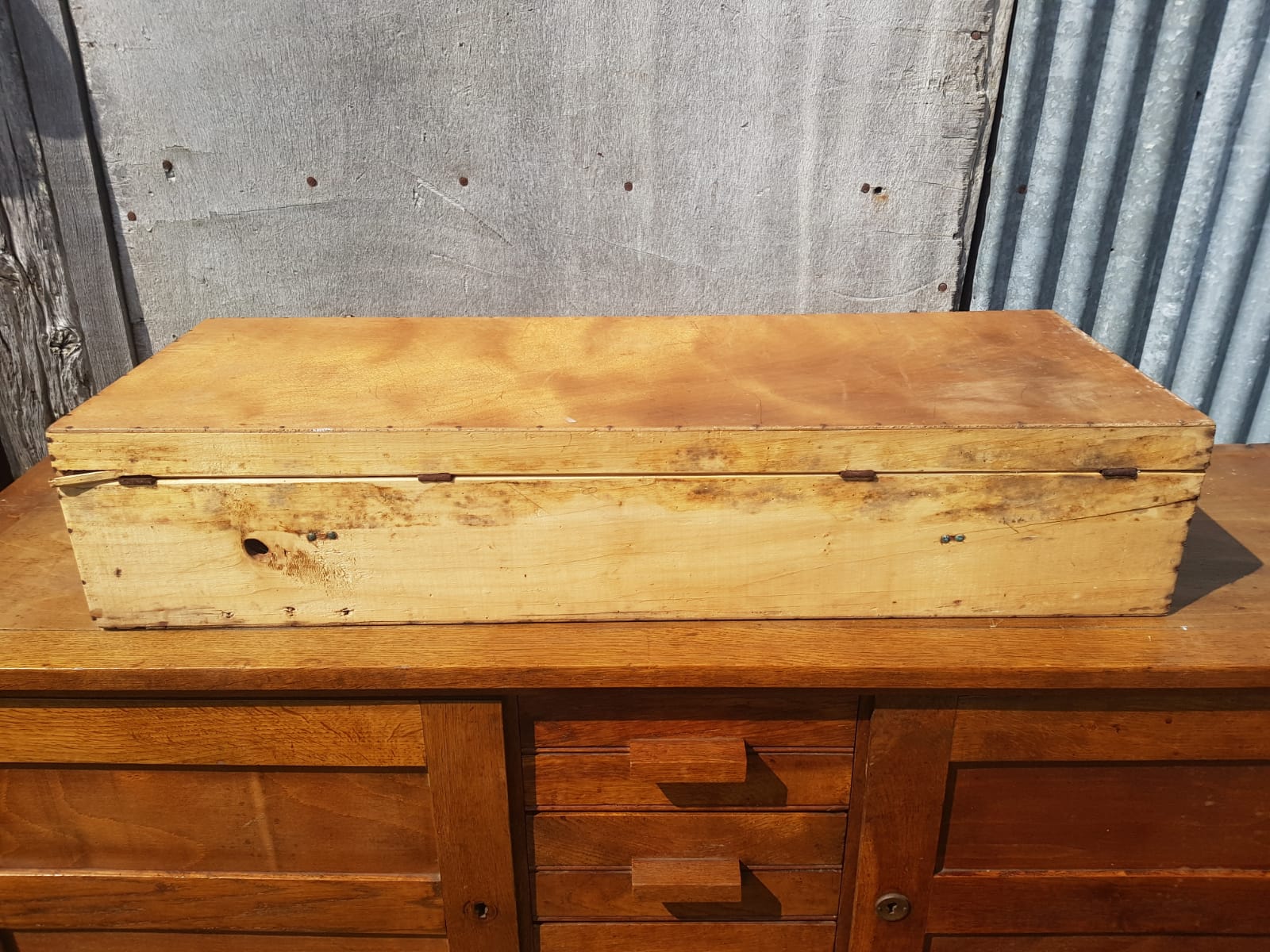 Former valise malle ad hoc wood leather anse vintage deco plate