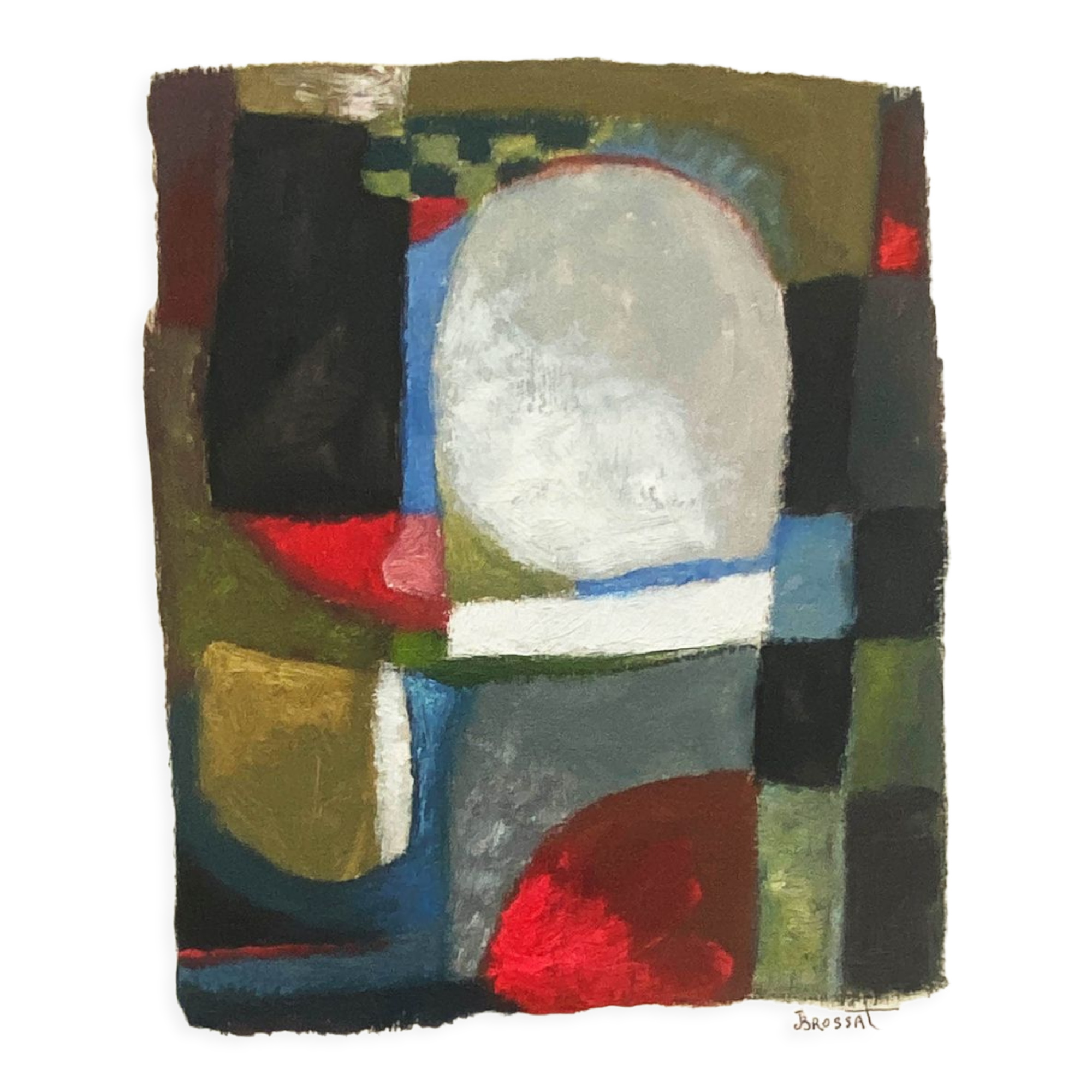 Painting "Abstraction" HSP by JM Brossat (born in 1946)
