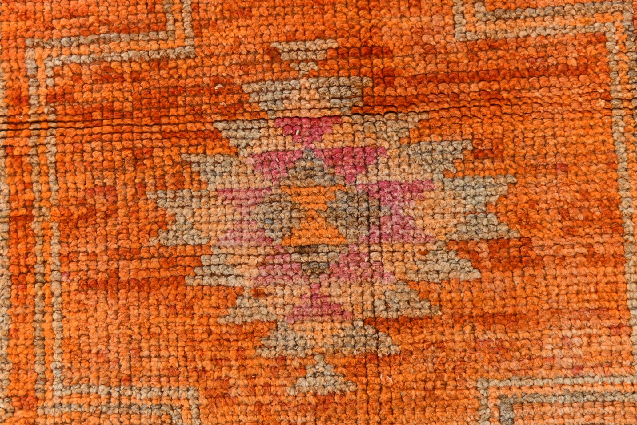 3x10 Burnt Orange Turkish Handmade Wool Runner Rug, 85x318 Cm