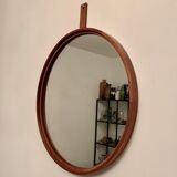 Round Teak Mirror,  Luxus, Sweden, 1960s 45cm