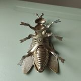 Vintage metal fly, old ashtray to divert