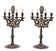 Paire de grands candélabres de Shabbat en bronze antique, Allemagne.