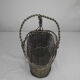 Old basket bottle holder silver metal french bottle holder