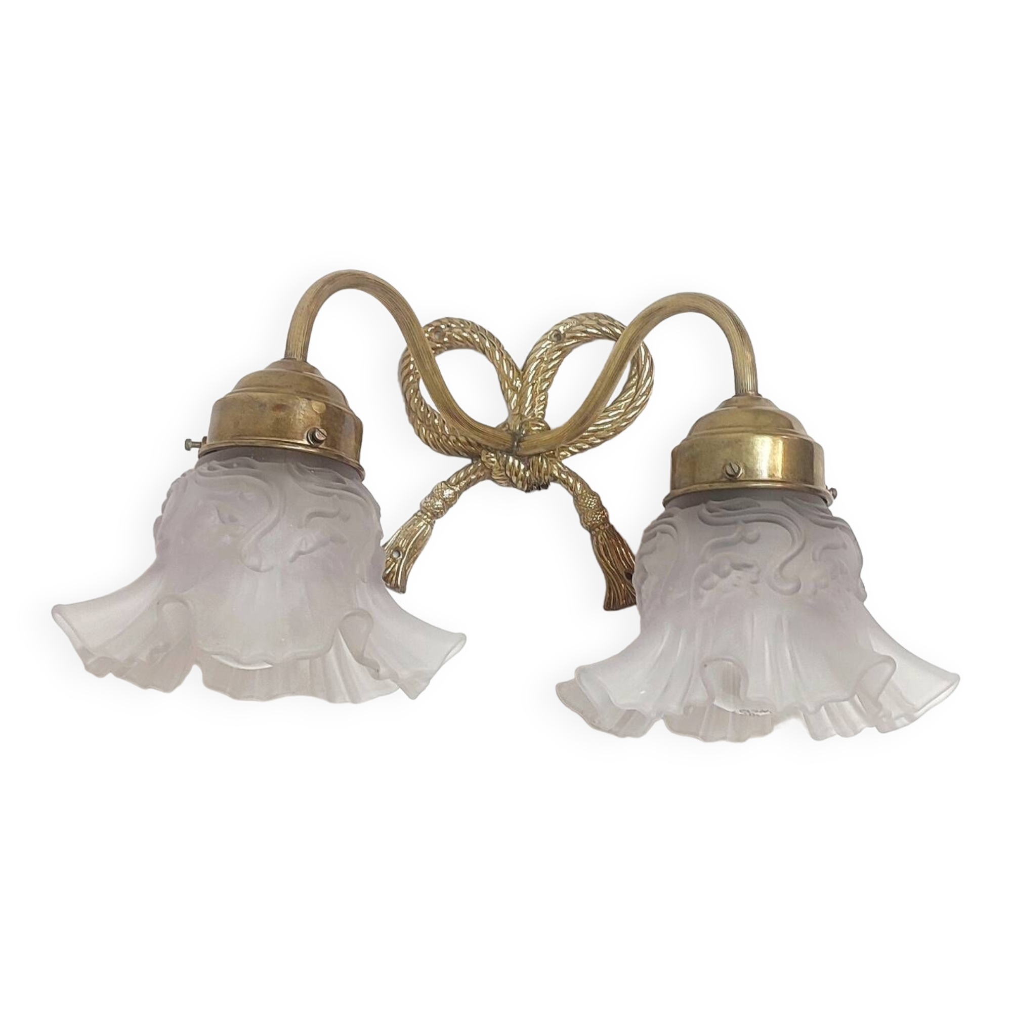 Bronze and crystal wall light. France, 1950s.