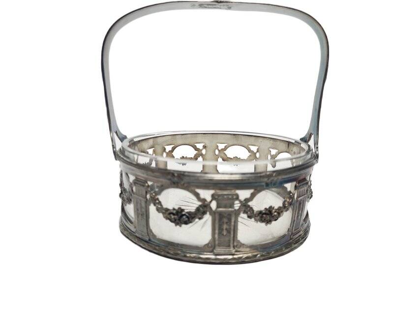 Antique Art Nouveau basket, France, 1900s