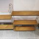 Etagère murale modulable en métal doré et bois