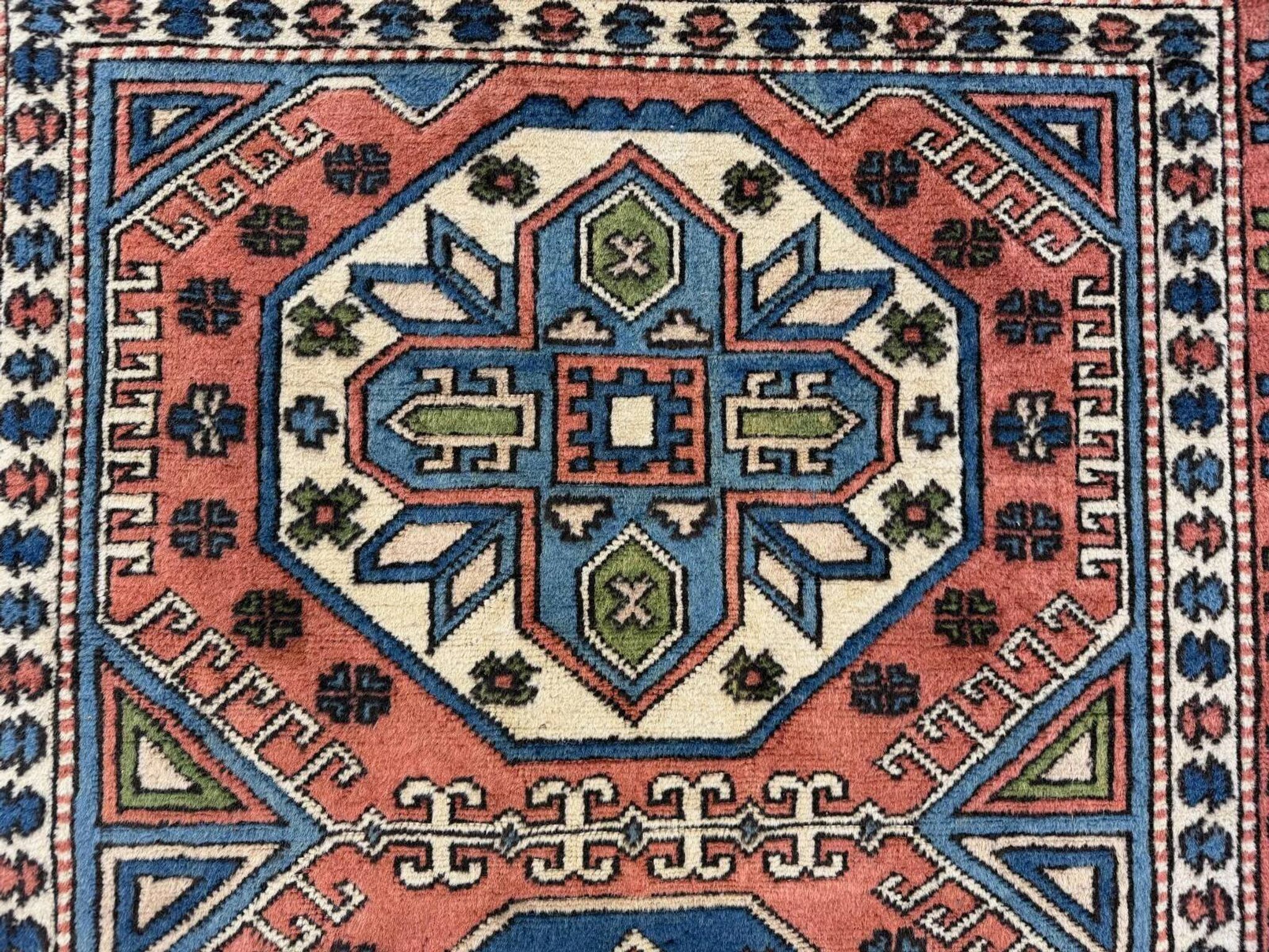Turkish Kazak rug 270x166 cm vintage carpet, tribal handwoven large 2526
