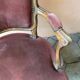 Pair of louis xv style bergeres armchairs with pink velvet armrests