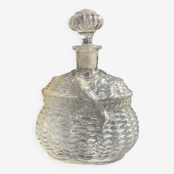 Carafe à liqueur - verre satiné moulé pressé (1882 à 1908)- legras pour guilloteaux