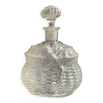 Carafe à liqueur - verre satiné moulé pressé (1882 à 1908)- legras pour guilloteaux