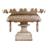 19th century cast iron basin, lion head handles