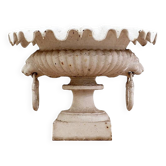 19th century cast iron basin, lion head handles