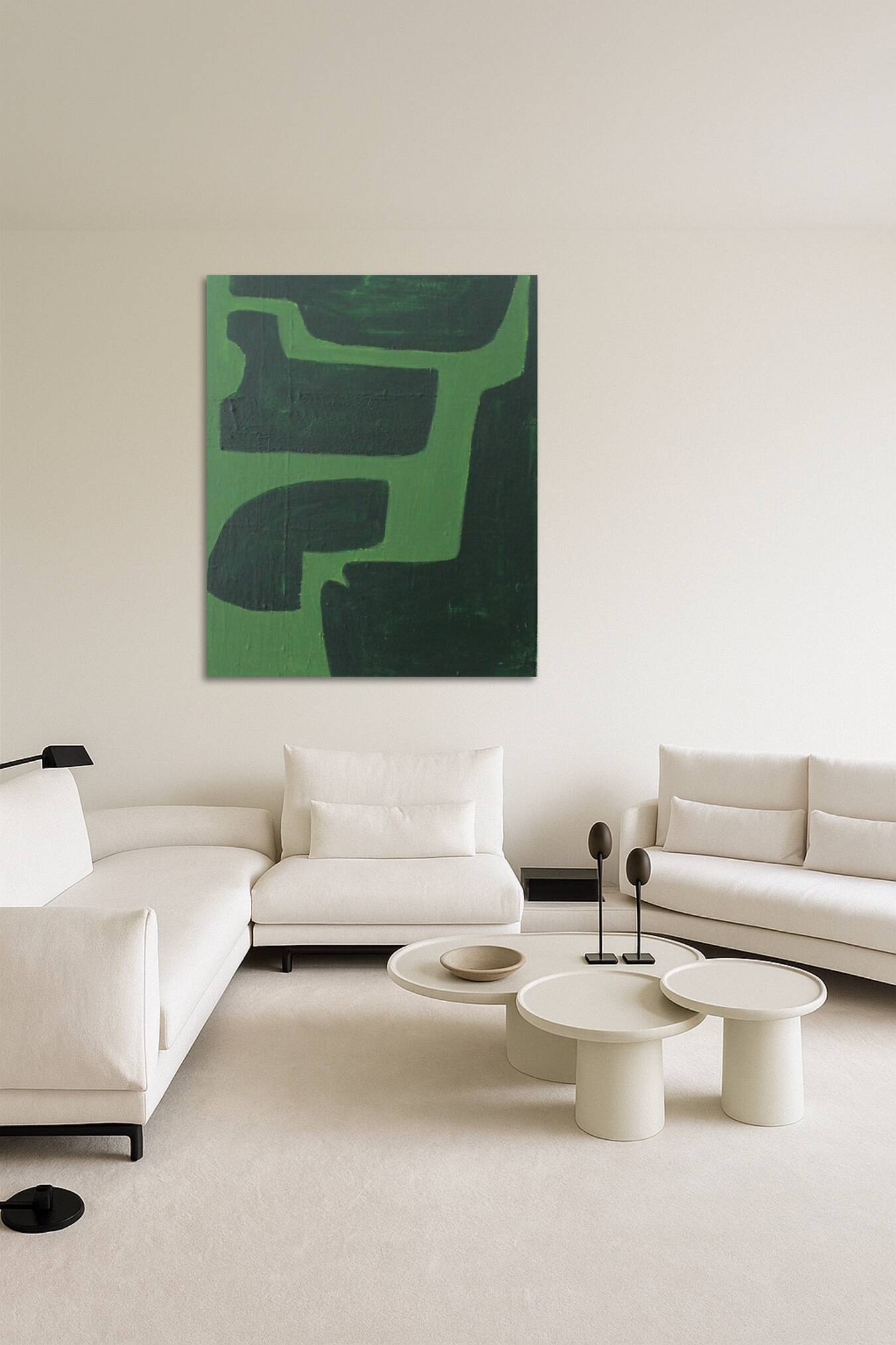 Green organic abstract 100x80cm by Bodasca