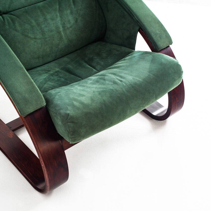 Vintage armchair in Alcantara. Åke Fribyter for Nelo Möbel. Sweden. 1990s.