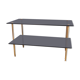 Coffee table in gilded metal and smoked glass – 60s